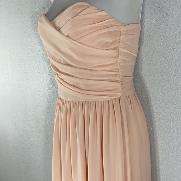 Lulu’s All Afloat Pale Pink Strapless Maxi Dress AA11 - Picture 9 of 11